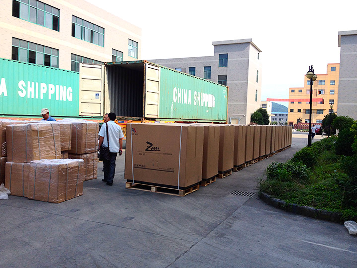 我司45臺空壓機出口韓國